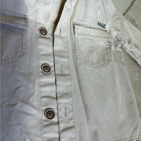 Zara Kids Beige Graphic Jacket with Gray Hood - Picture 4 of 6